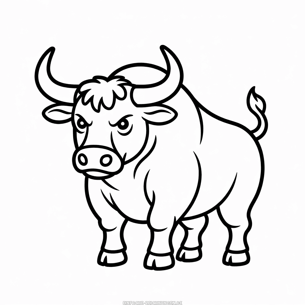 Einfache Zeichnung Wütender Stier