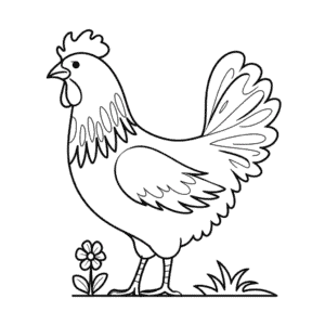 Einfache Zeichnung Schönes Huhn
