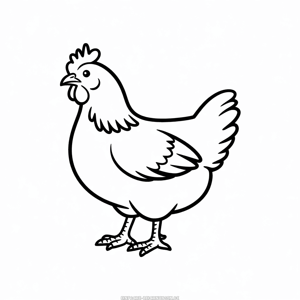 Einfache Zeichnung Sussex Huhn