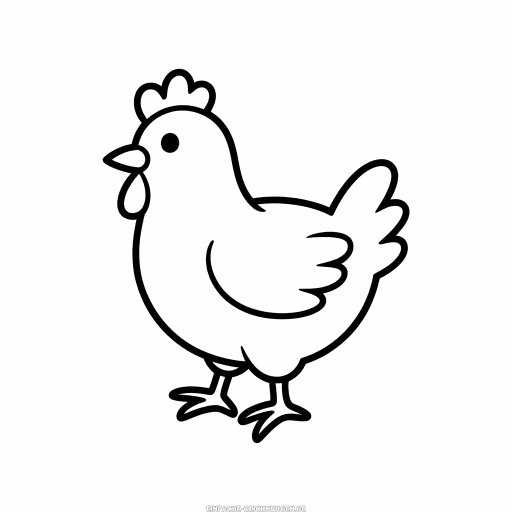 Niedliches Huhn Einfache Zeichnung