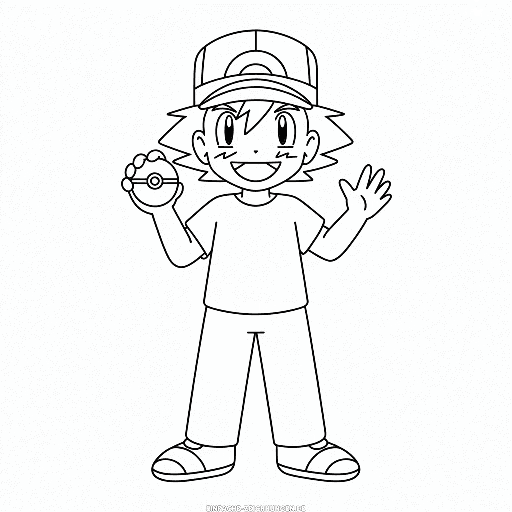 Zeichnung Ash Ketchum Pokémon