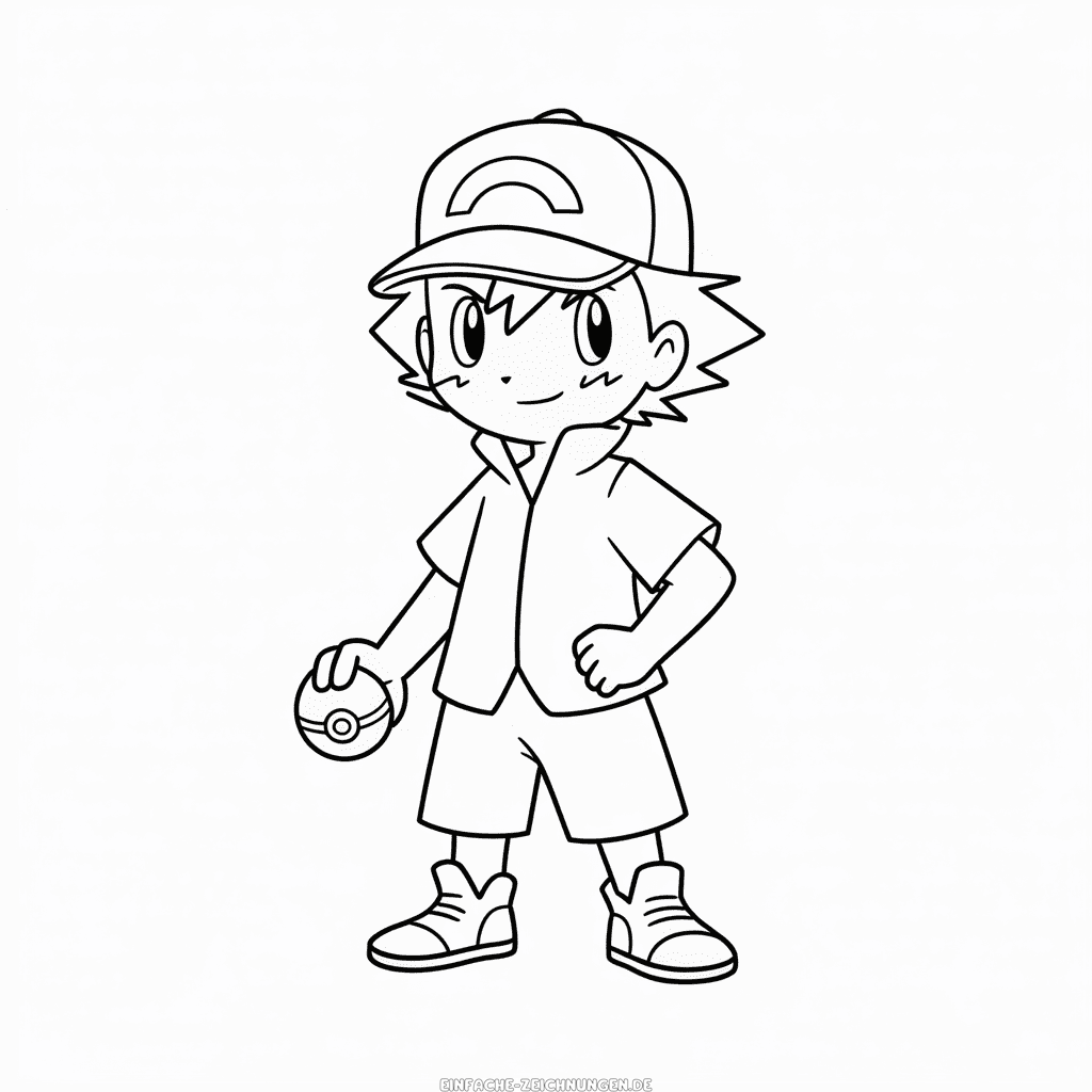 Zeichnung Ash, Pokémon-Meister