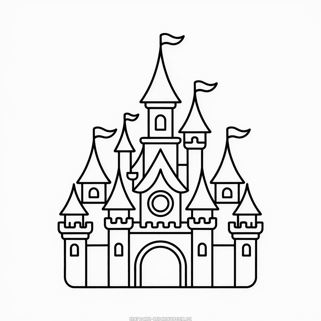 Zeichnung Disney Prinzessinnen Schloss