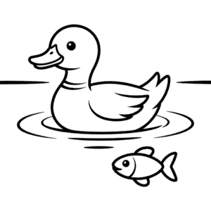 Zeichnung Ente im Wasser