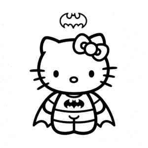 Zeichnung Hello Kitty Batman