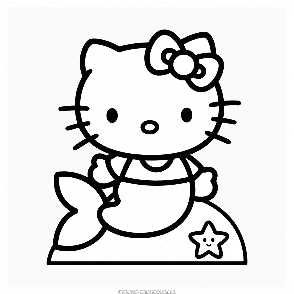 Zeichnung Hello Kitty Meerjungfrau
