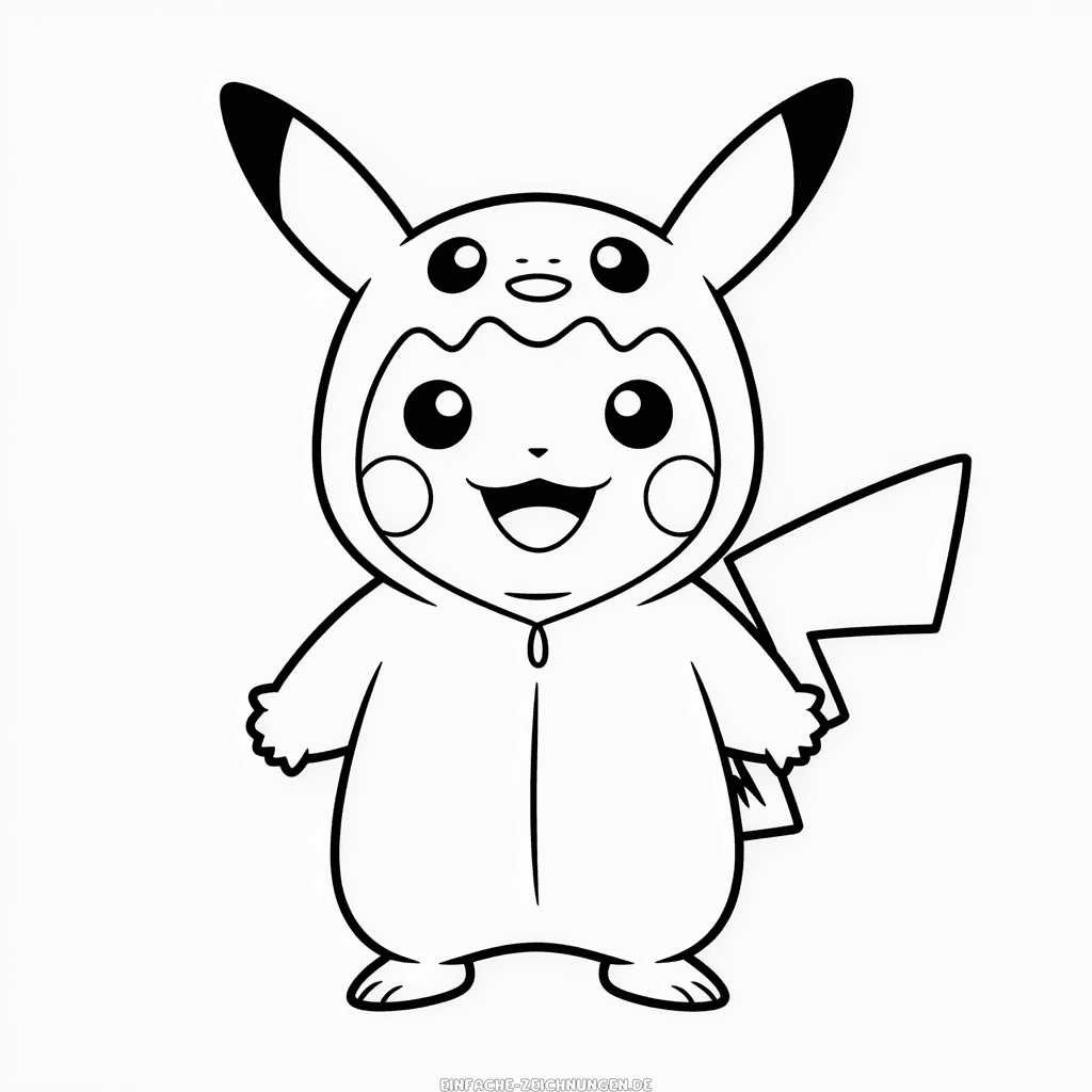 Zeichnung Pikachu im Kostüm