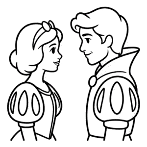 Zeichnung Schneewittchen und Prinz