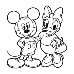 Zeichnung Daisy Duck und Micky Maus