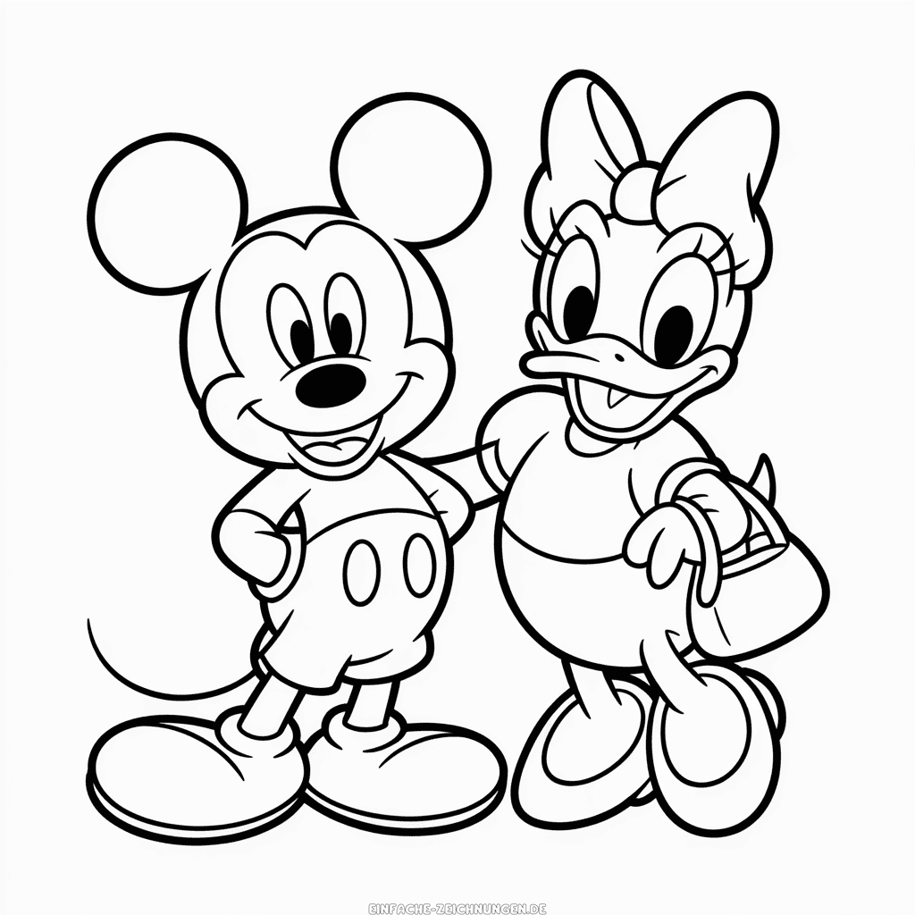 Zeichnung Daisy Duck und Micky Maus
