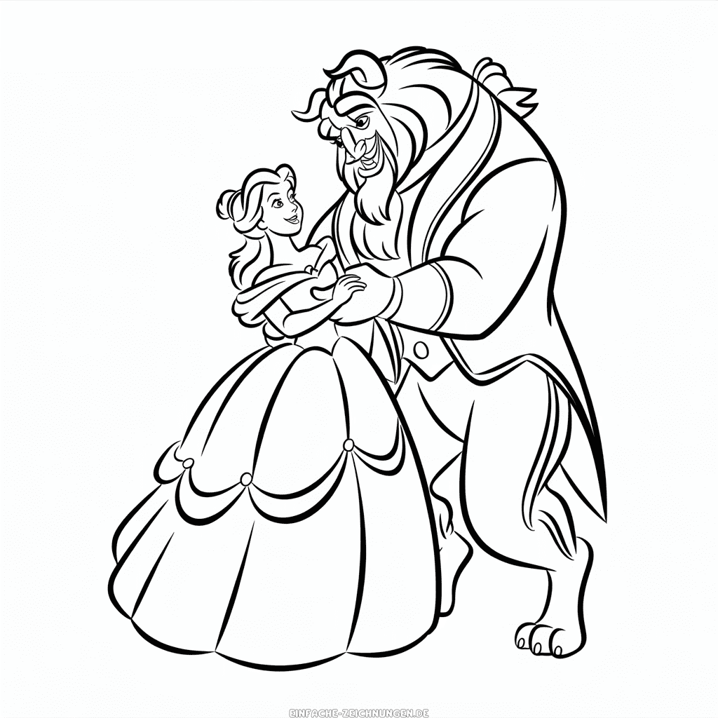 Zeichnung Die Schöne und das Biest Disney