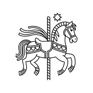 Zeichnung Karussellpferd
