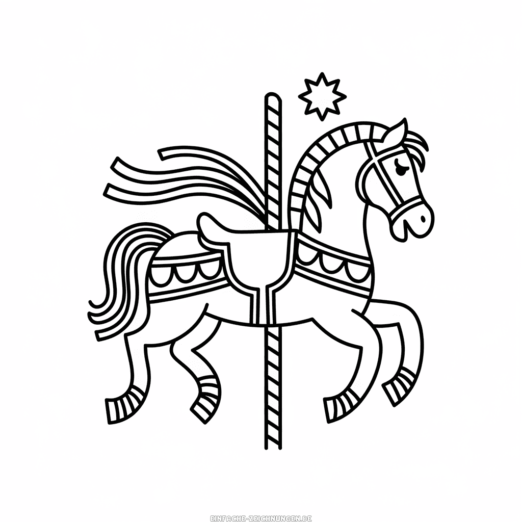 Zeichnung Karussellpferd