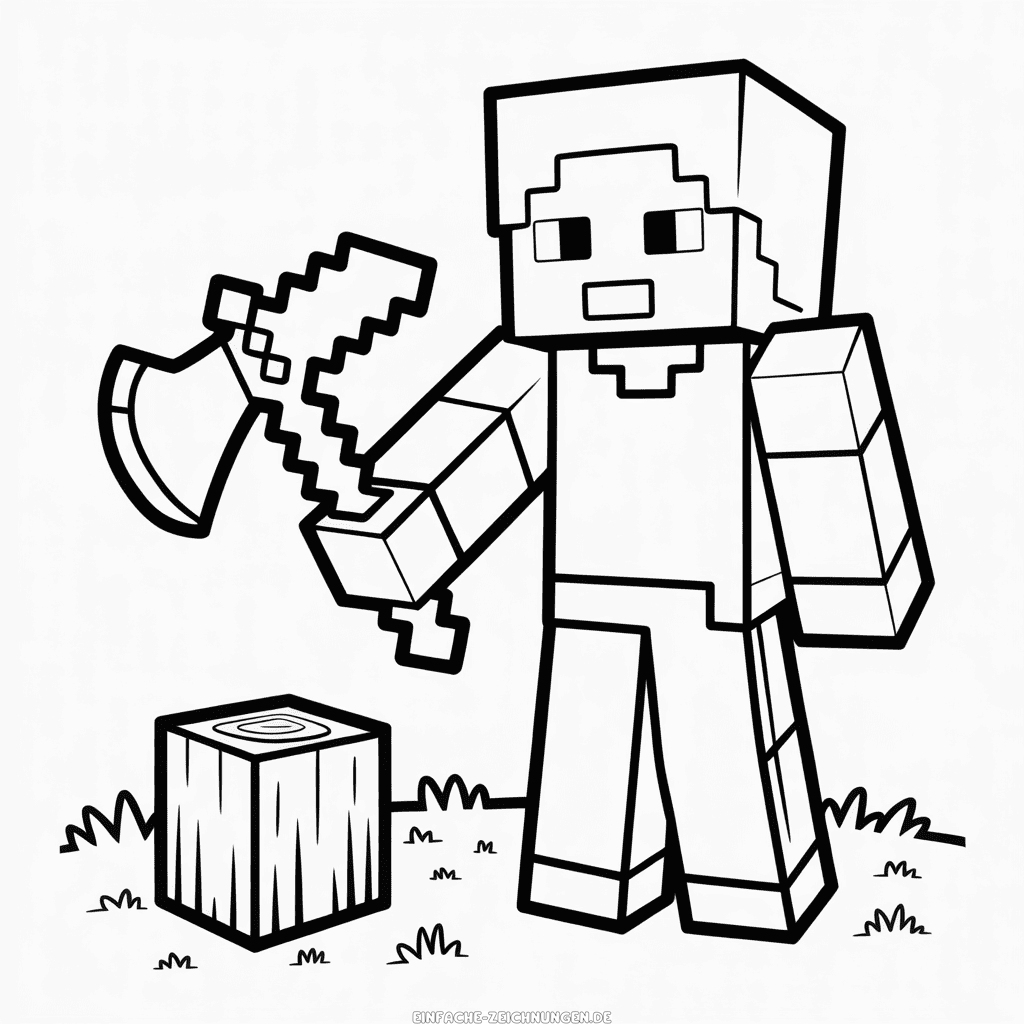 Zeichnung Minecraft Axt