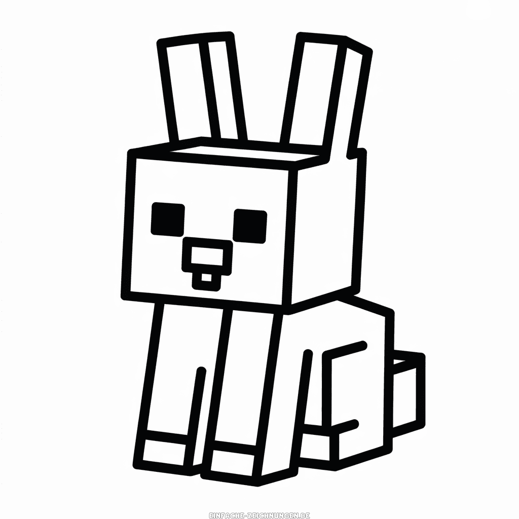 Zeichnung Minecraft Hase