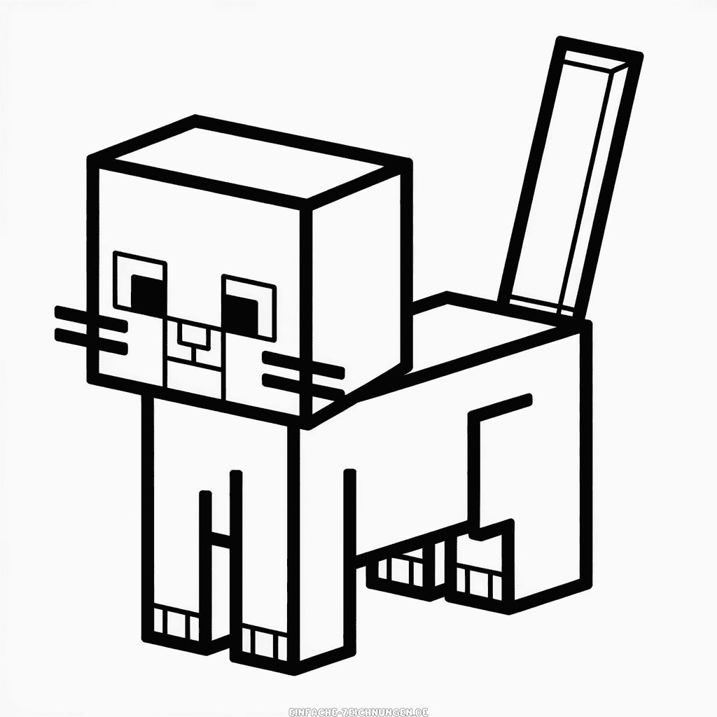 Zeichnung Minecraft Katze