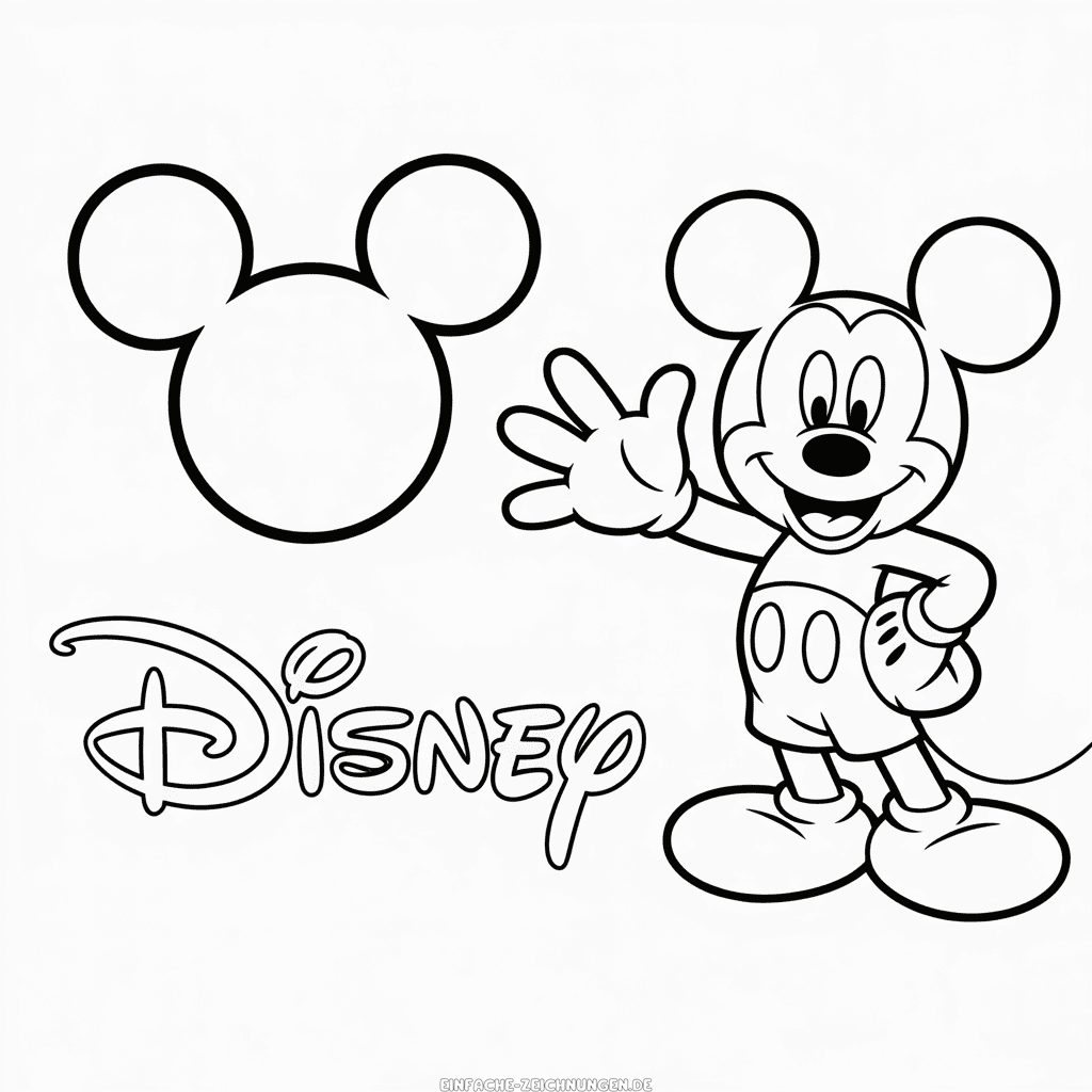 Zeichnung Niedlicher Micky Maus Disney Cartoon