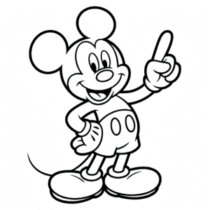 Zeichnung Schwarz-Weiß Micky