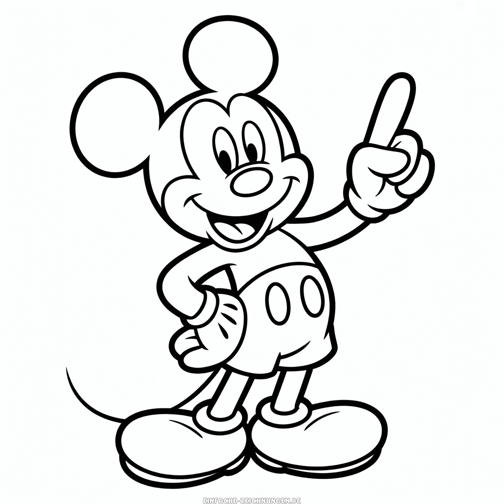 Zeichnung Schwarz-Weiß Micky