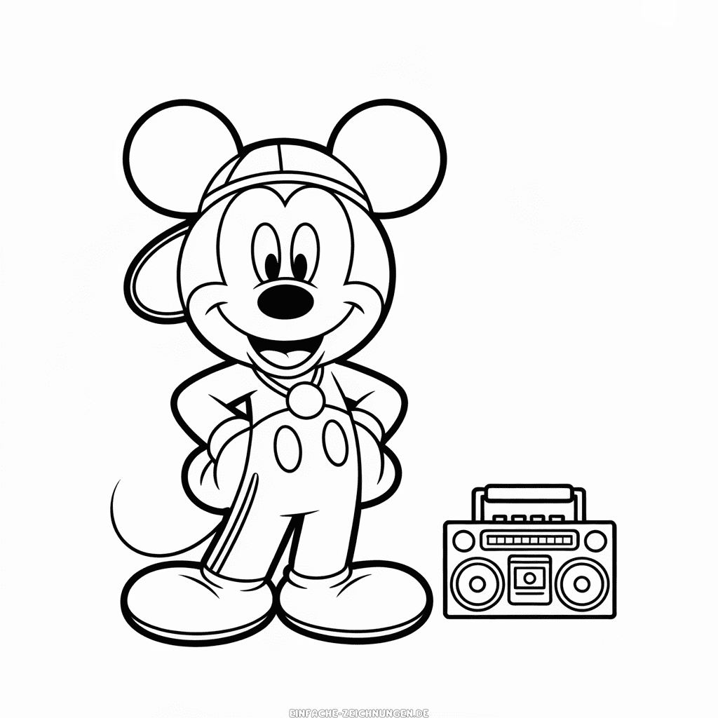 Zeichnung Gangsta Micky Maus