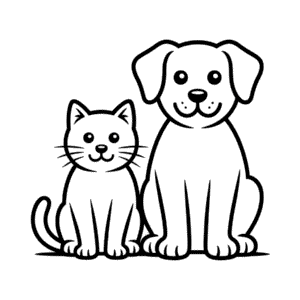 Zeichnung Katze und Hund