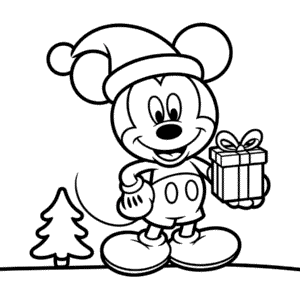 Zeichnung Micky Maus Weihnachten