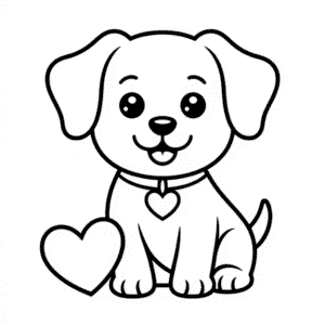 Zeichnung Niedlicher Valentinstagshund