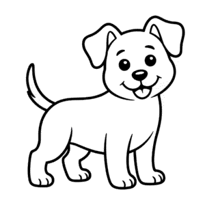 Zeichnung Schwarz-Weißer Hund