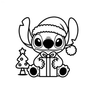 Zeichnung Stitch Weihnachten