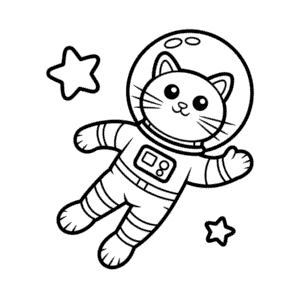 Zeichnung Astronautenkatze