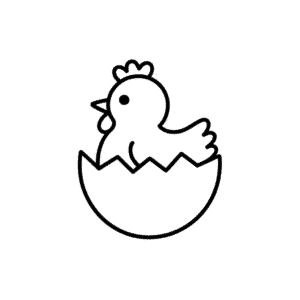Zeichnung Baby Huhn im Ei