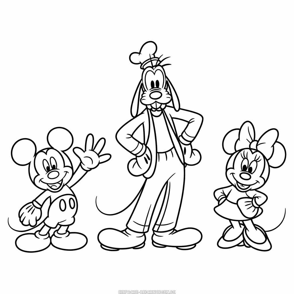 Zeichnung Charaktere Micky Maus