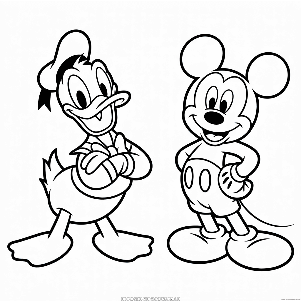 Zeichnung Donald Duck und Micky Maus