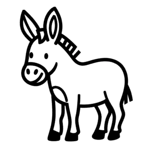 Zeichnung Esel für Kleinkinder