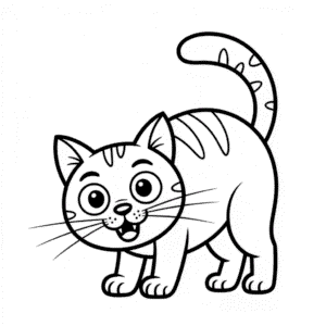 Zeichnung Gruselige Zeichentrick-Katze