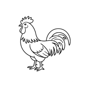 Zeichnung Hahn Tier