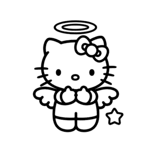Zeichnung Hello Kitty Engel
