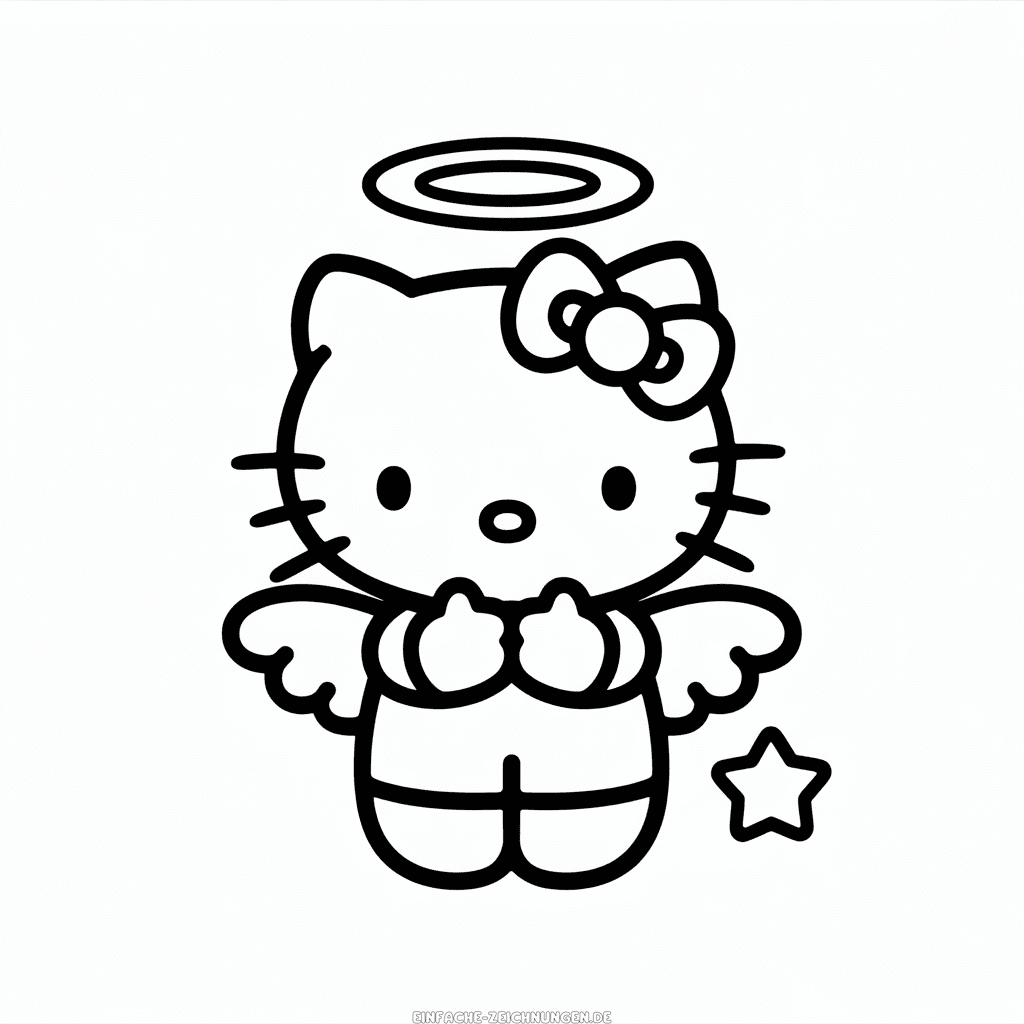 Zeichnung Hello Kitty Engel