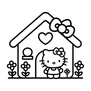 Zeichnung Hello Kitty Haus