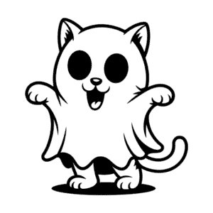 Zeichnung Horror Zeichentrick-Katze