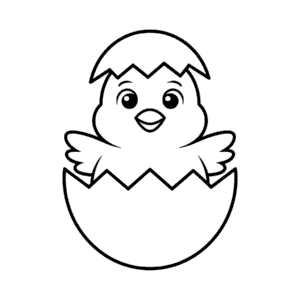Zeichnung Huhn im Schlüpfei