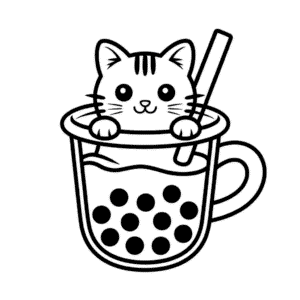 Zeichnung Katze im Boba