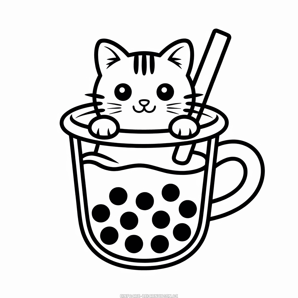 Zeichnung Katze im Boba
