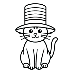 Zeichnung Katze mit Hut
