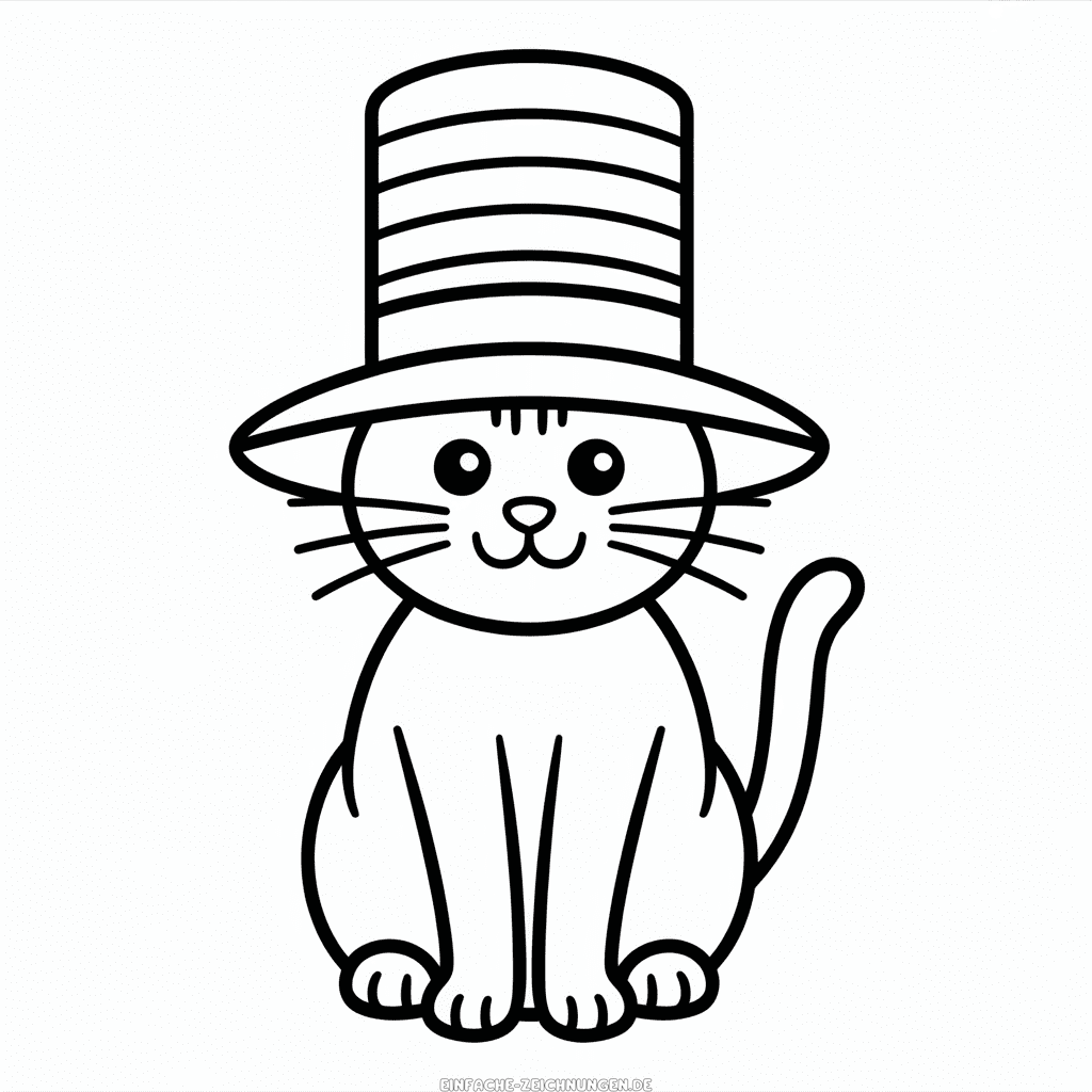 Zeichnung Katze mit Hut