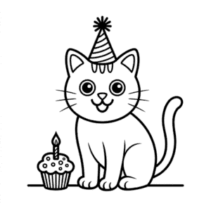 Zeichnung Katzengeburtstag