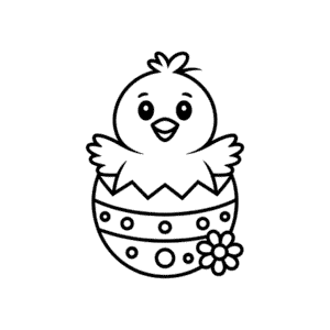 Zeichnung Niedliches Osterhuhn