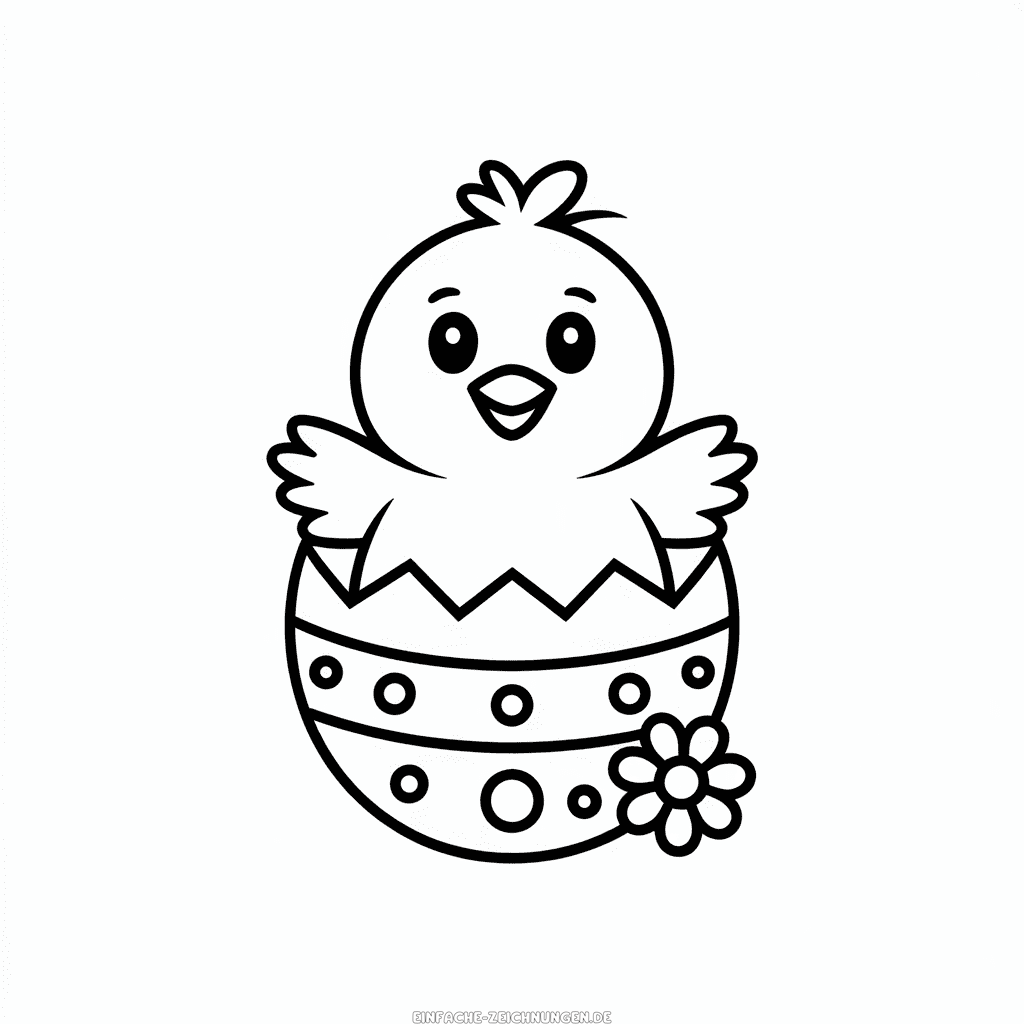 Zeichnung Niedliches Osterhuhn