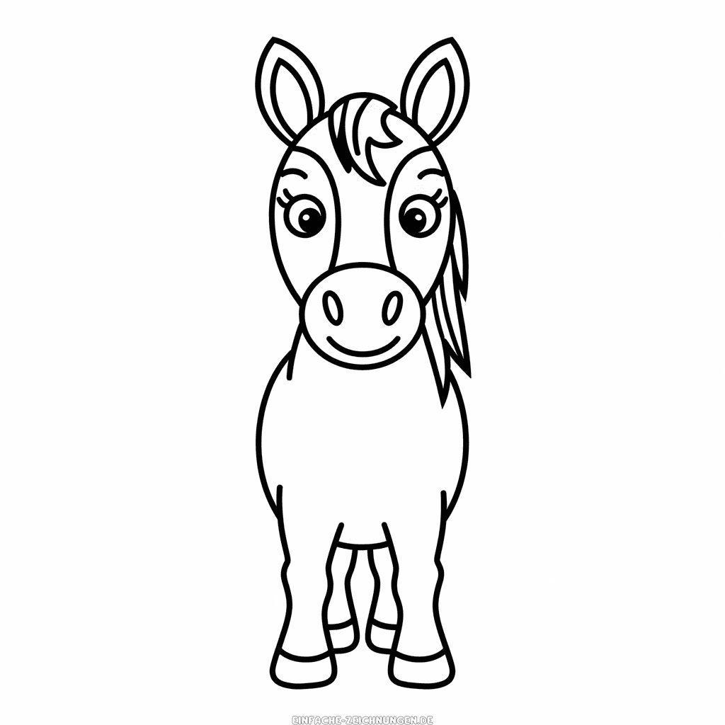 Zeichnung Pferd Frontansicht