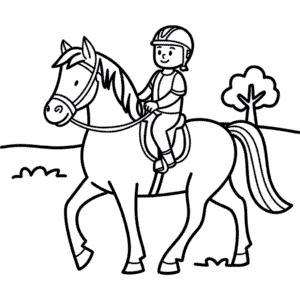 Zeichnung Pferd und Reiter